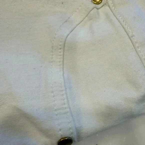 Iman white denim jeans stretch bootleg size 12 average length - Picture 7 of 12